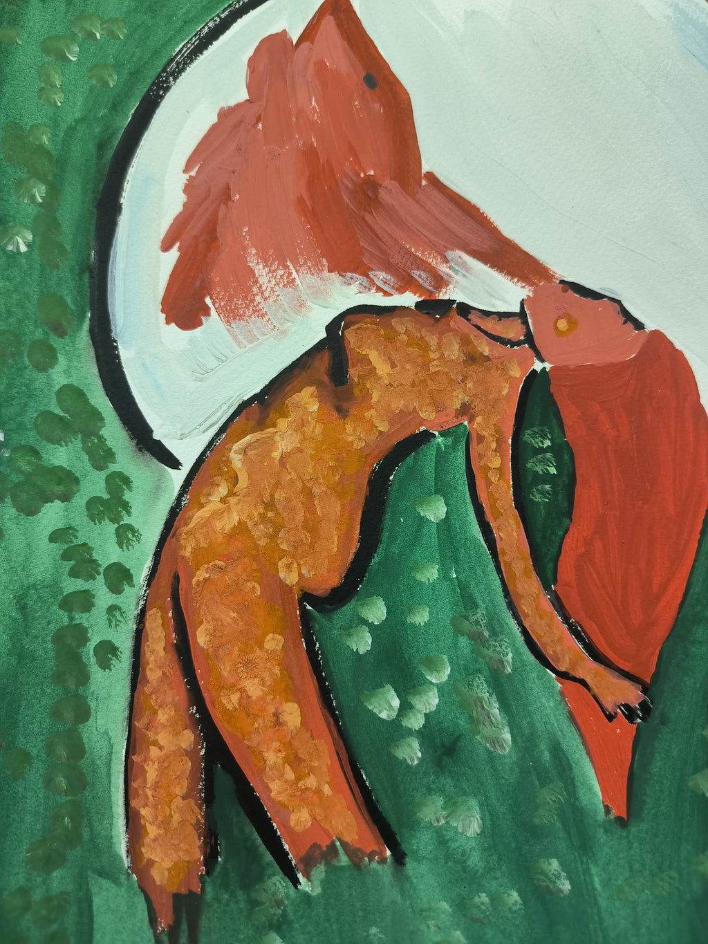 Ilustración Luna y Lobo