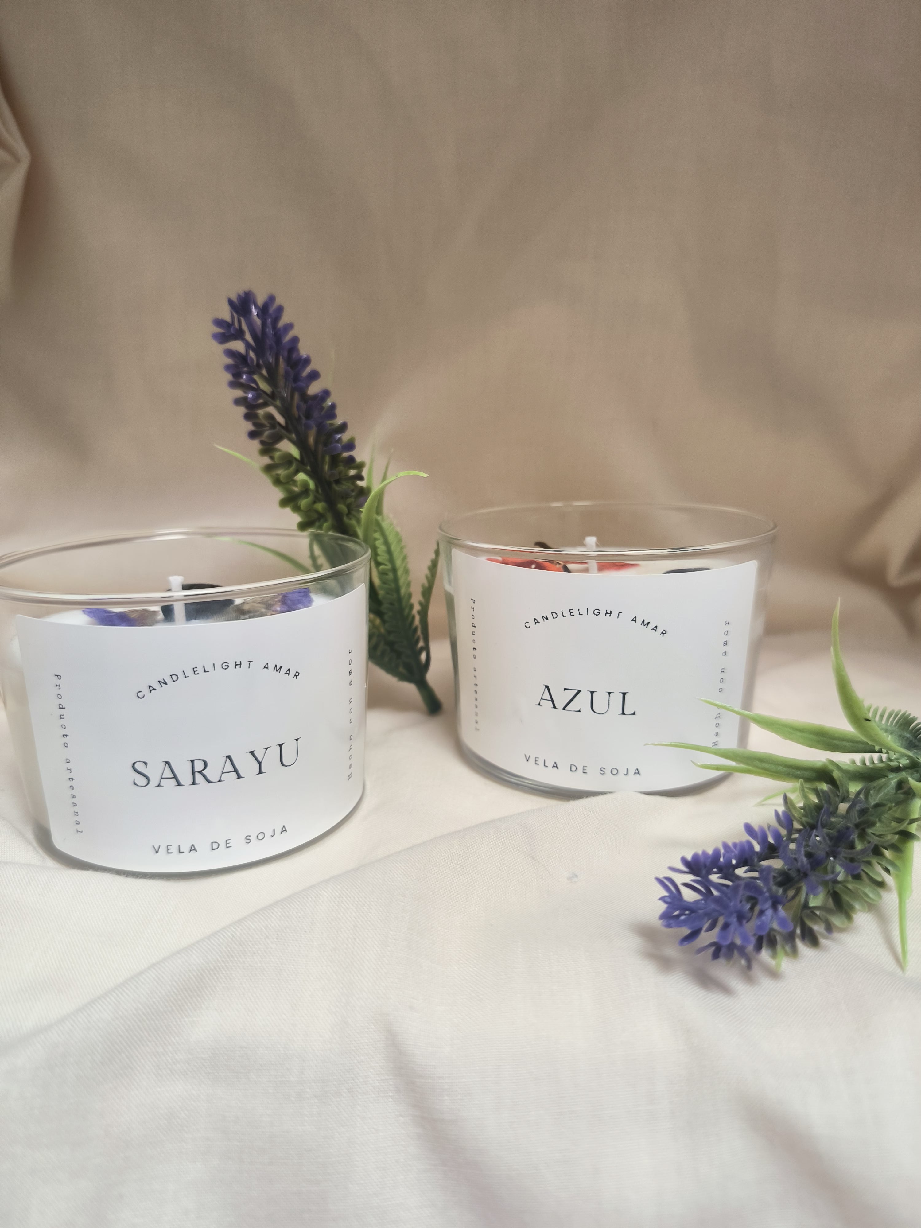 Pack dos velas con piedras